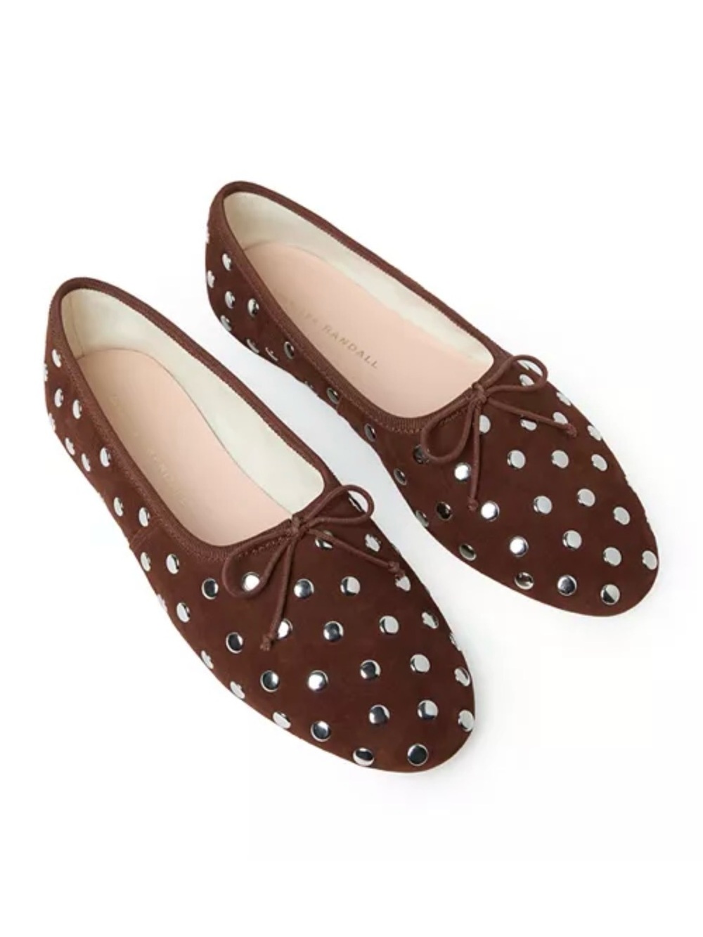Loeffler Randall Brown Suede Studded Ballet Flats - Picture 6 of 14